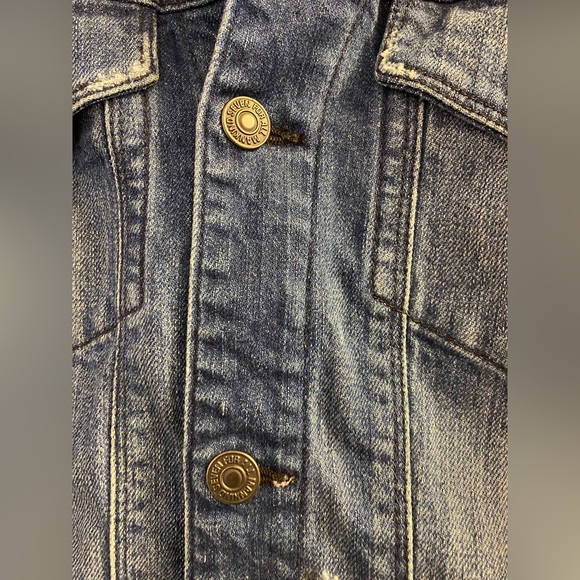 7 For All Mankind Denim Jean Jacket NWOT Size L Snap Closure - Picture 4 of 14